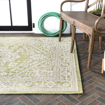 Sinjuri Medallion Textured Weave Indoor/outdoor Area Rug